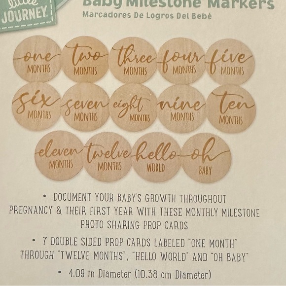 Baby Monthly Milestone Wooden First Year Growth Photo Sharing Prop Card Wooden - Picture 2 of 4